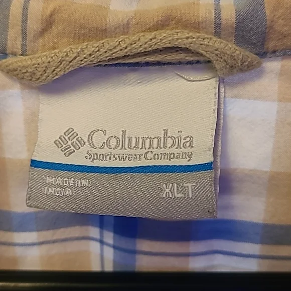 Columbia Shirt Mens XLT Athletic Plaid Outdoor Striped Button Down - Picture 3 of 4